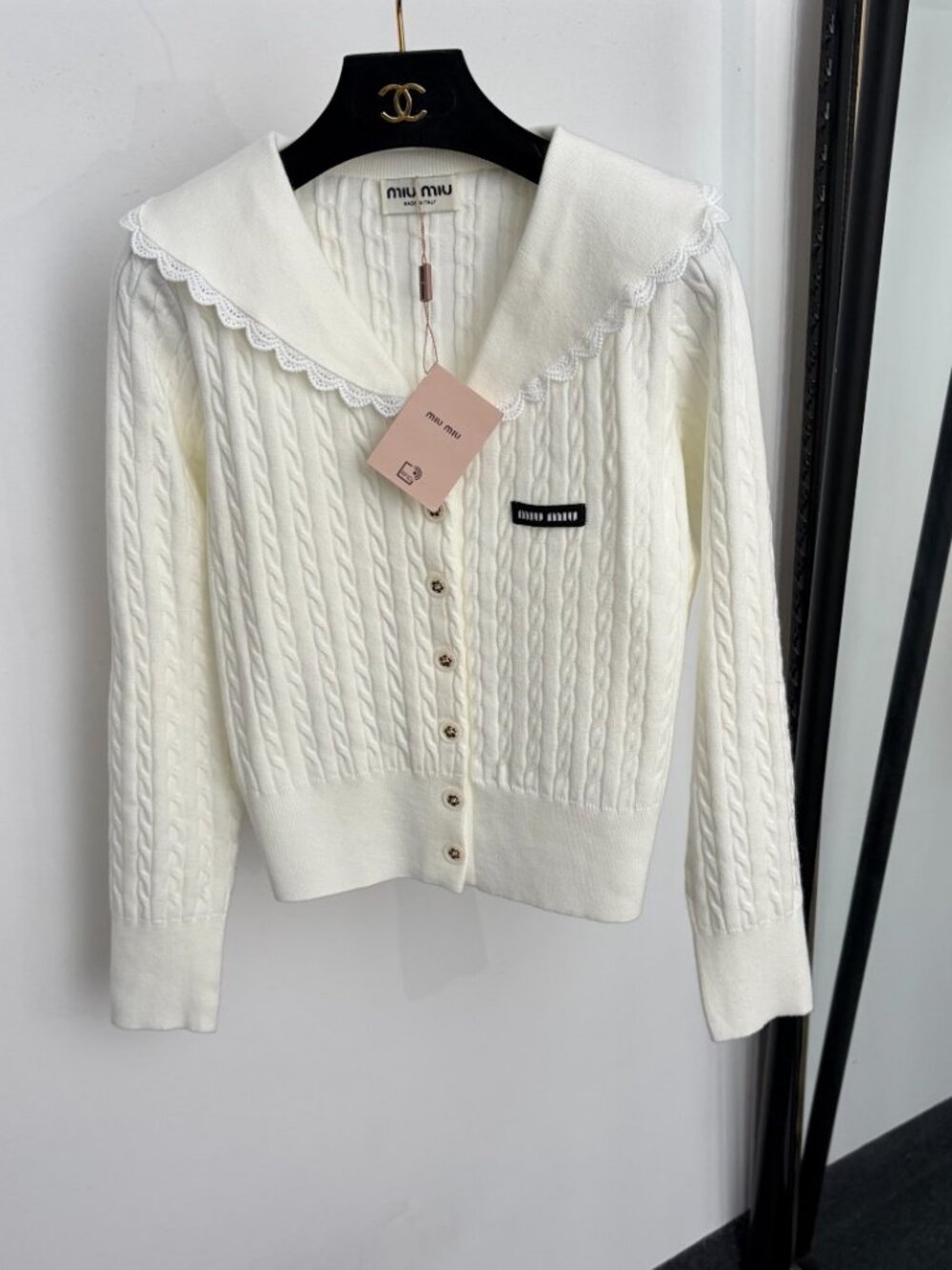 💖MIU MIU💖 white knitted cardigan
